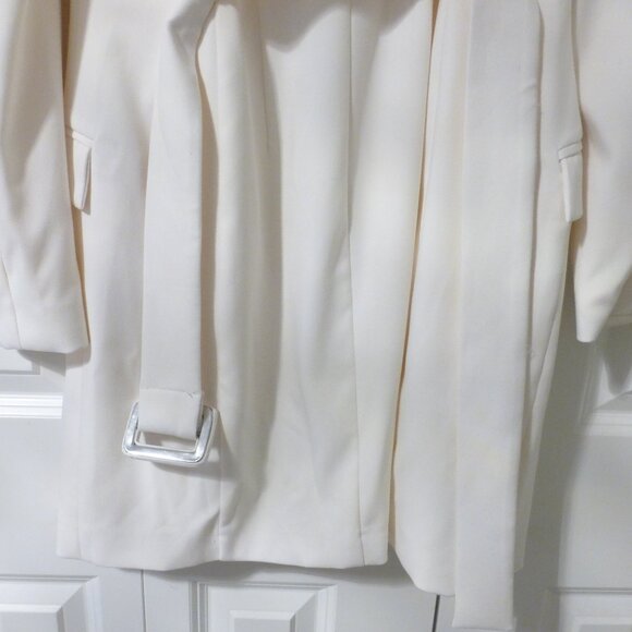 GUESS off white cream blazer overcoat with padded puffy shoulders - Picture 13 of 16